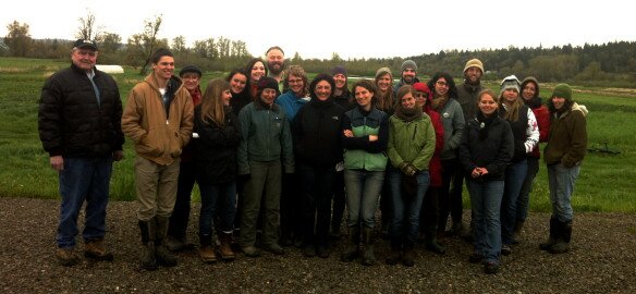 Congresswoman DelBene poses with 21 farmers and eaters at the farm policy Listening Session at Local Roots Farm, April 13, 2013